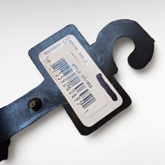 New Mens SNRGY Black Leather Reptile Embossed Brushed Silver Buckle 30" Belt - Picture 5 of 7